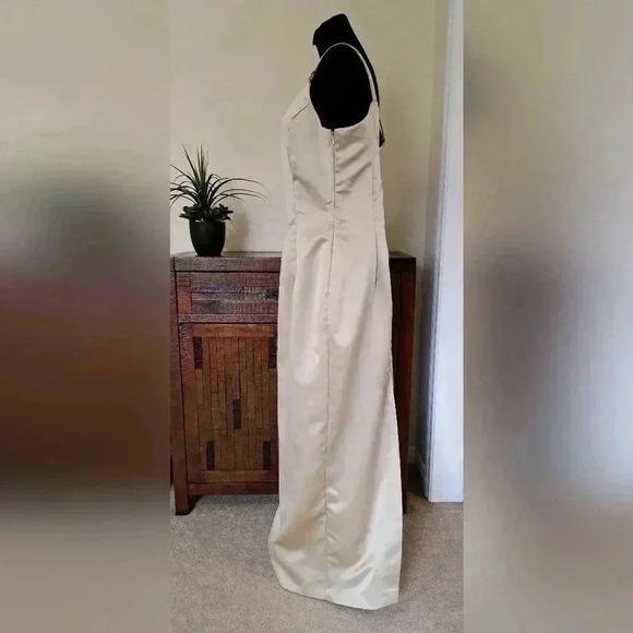 Scott McClintock Gold Sheath Dress Square Neck Wedding - Picture 3 of 15